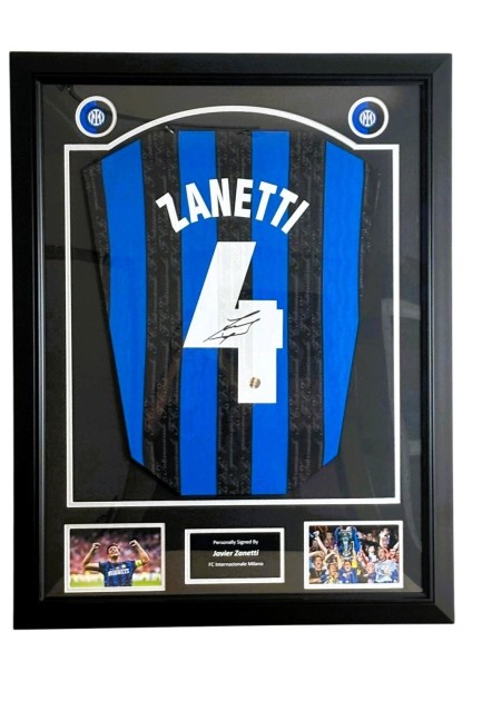 Javier Zanetti's Inter Milan 1998 Signed And Framed Shirt