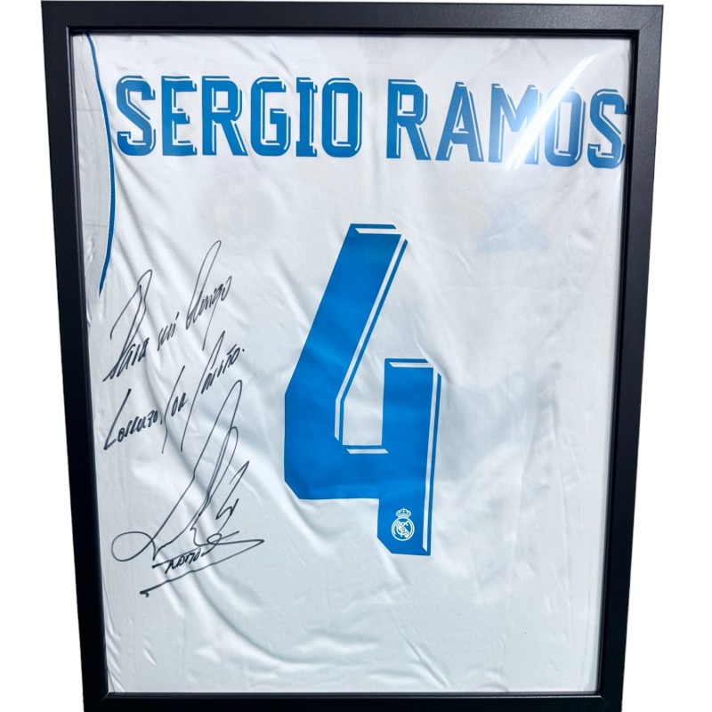 Framed Official Sergio Ramos Real Madrid Shirt, 2017/18 