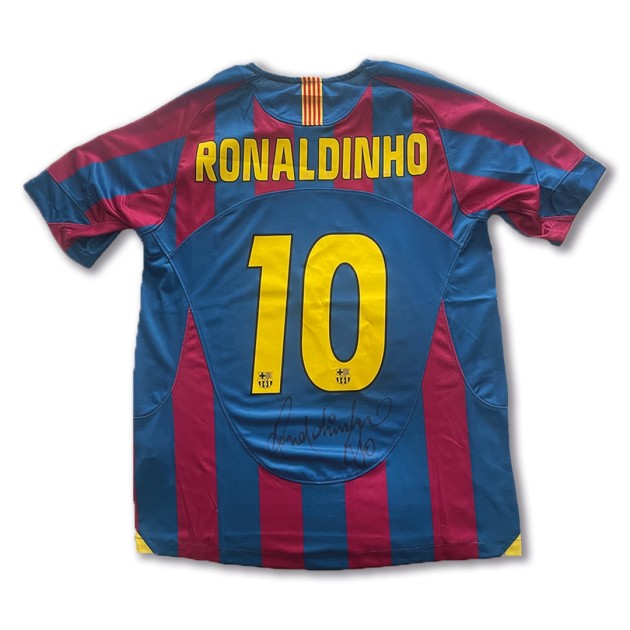 Maglia firmata di Ronaldinho del FC Barcelona