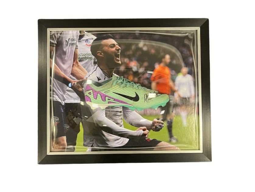 Aaron Collins Framed Match Worn Signed Boot