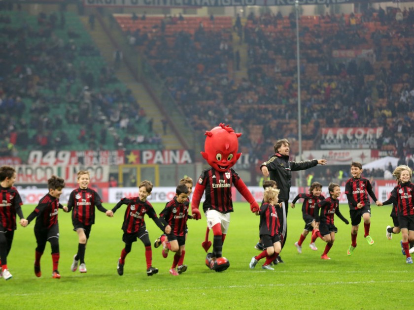 Take to the pitch as the AC Milan mascot