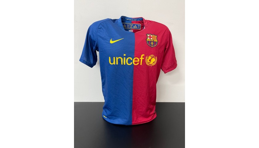 BARCELONA F.C. 2008/2009 SIGNED MATCH WORN SHIRT vs VILLARREAL *MESSI  LIONEL*