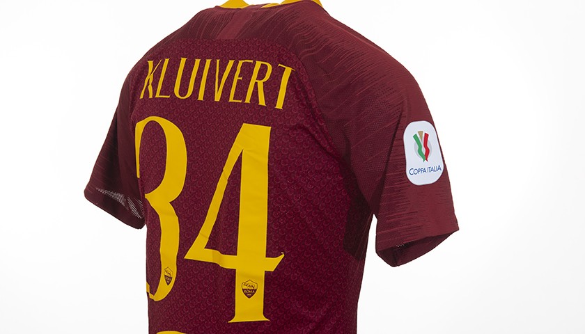 Kluivert's Worn Shirt, Roma- Entella, Coppa Italia 18/19
