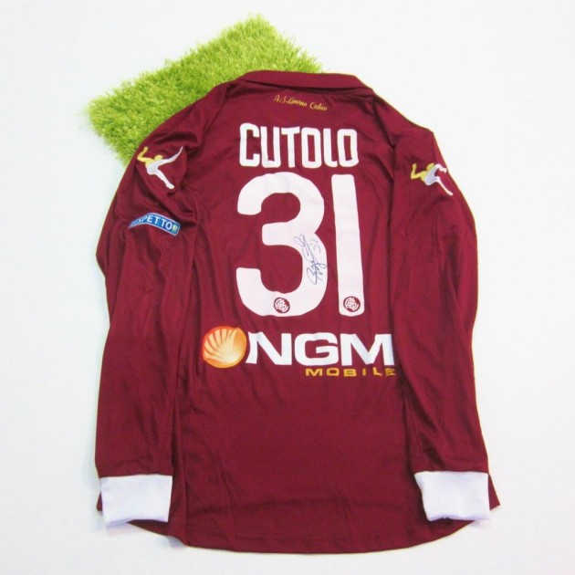 Cutolo Livorno issued/worn shirt, Serie B 2014/2015 - signed