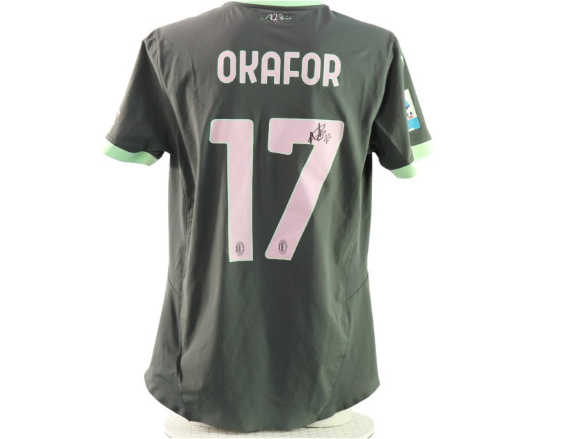 Okafor's Signed Match-Worn Shirt, Parma vs Milan 2024