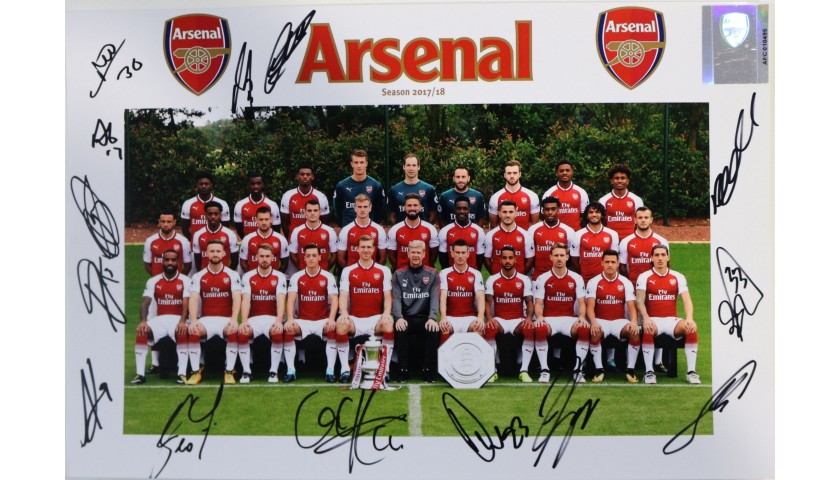 Arsenal FC A4 Team Photograph Signed by the Squad of 2017|18