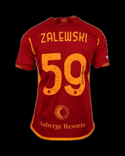 Zalewski's AS Roma Signed Match Issued Shirt