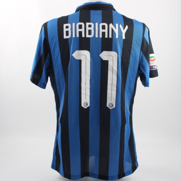 Match worn Biabiany shirt, Inter-Udinese 23/04/2016 - special model UNWASHED