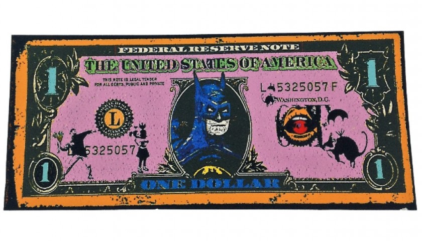 "1$ not Banksy Vs Batman" Limited Edition Artwork by G.Karloff