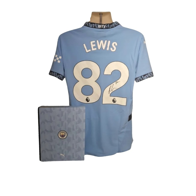 Rico Lewis Signed Official Manchester City 2024-25 Player Version Boxed Home Football Shirt COA