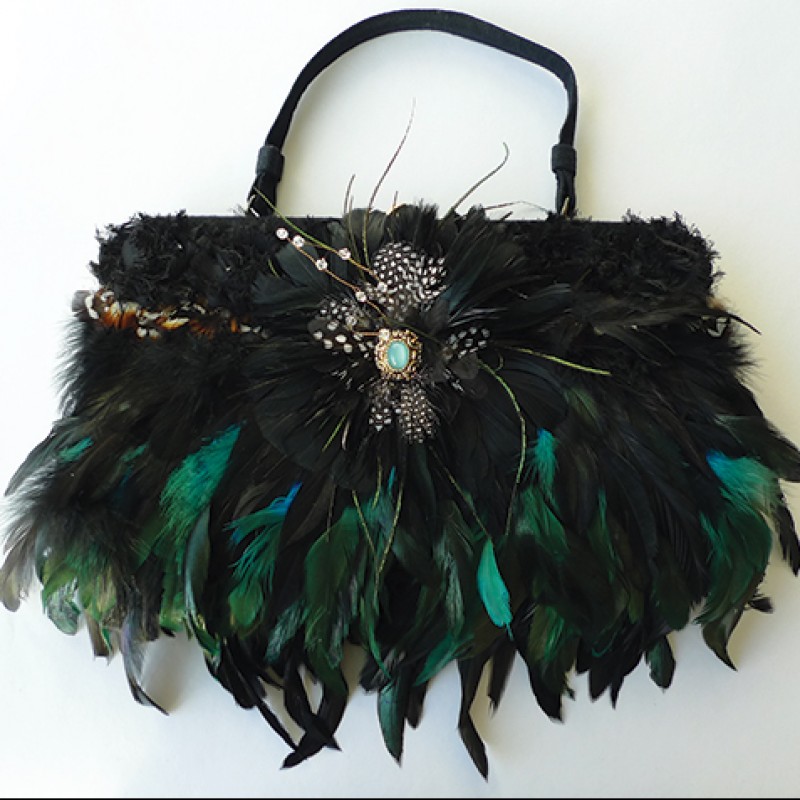 ICJUK Feathered Handbag