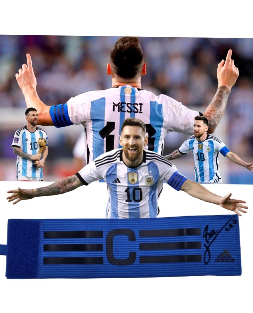 Fascia Capitano Personalizzata Messi Argentina, Mondiali 2022 - Autografata
