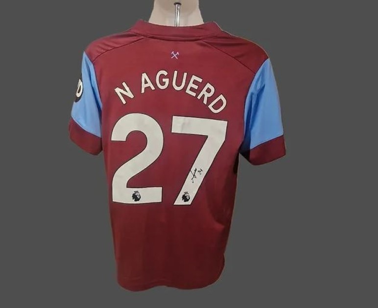 Nayef Aguerd's West Ham 2023/24 Signed and Framed Shirt 