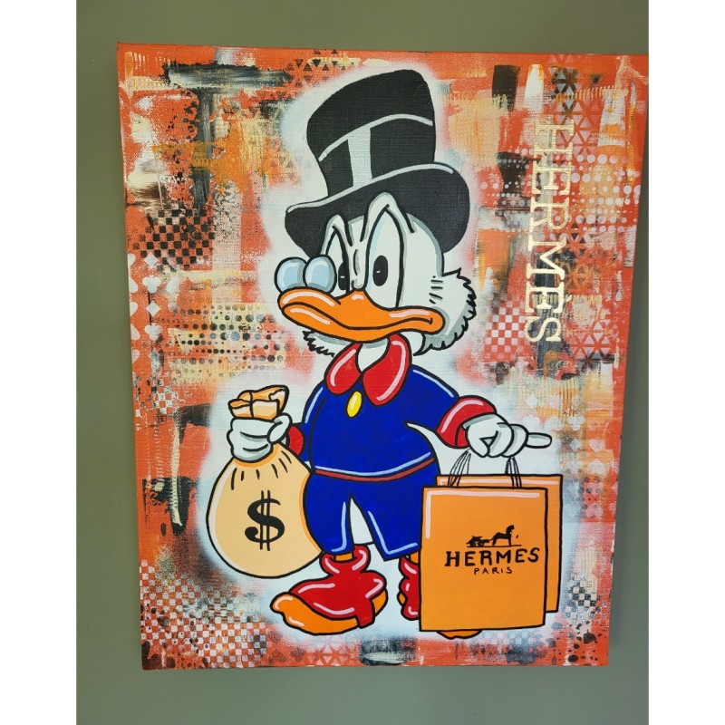 'Golden ambition - Scrooge Mc Duck' Mixed Media Artwork by Melissa Stok