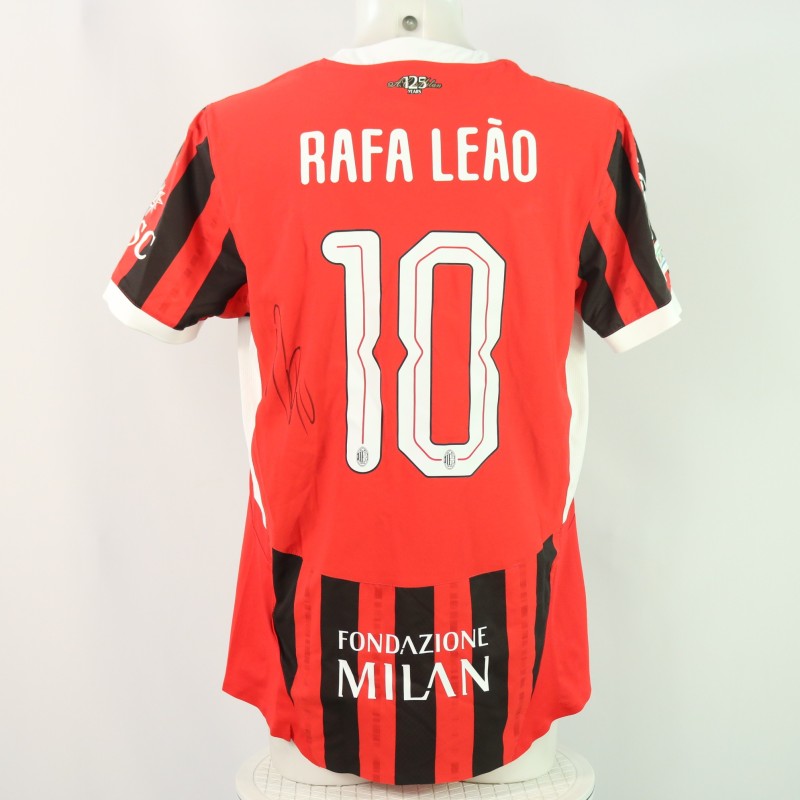 Leao Official Milan Signed Shirt, 2024/25