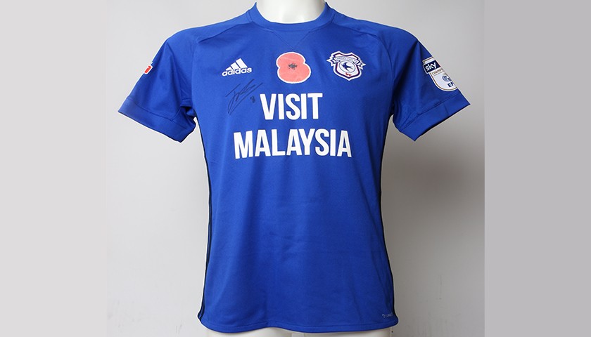 Poppy Shirt Signed by Cardiff City FC's Joe Ralls