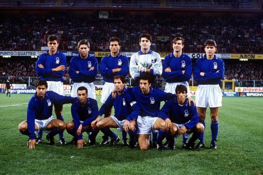 De Napoli's Italy Worn Shirt, Euro 1992 Qualifiers