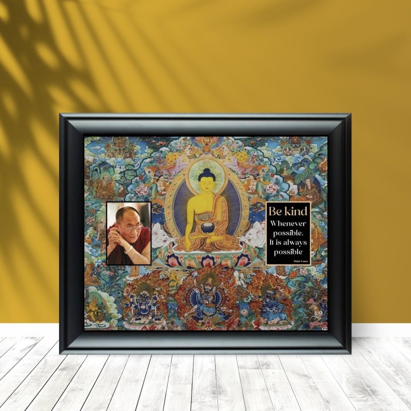 Dalai Lama Signed Photo Display