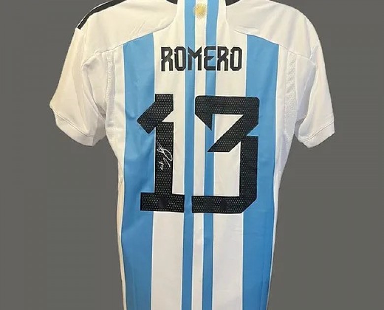 Adidas Argentina Cristian Romero Home Jersey 2022 World Cup Kit XL / 3 Stars Champions