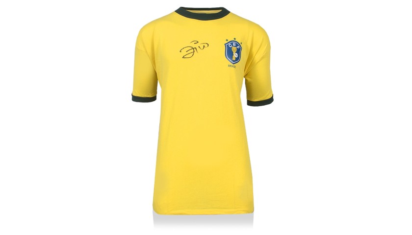 Zico Front Signed Brazil 1982 Home Shirt