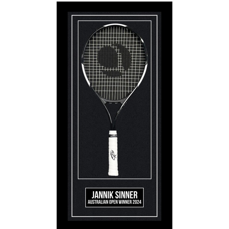 Jannik Sinner Signed and Framed Tennis Racket