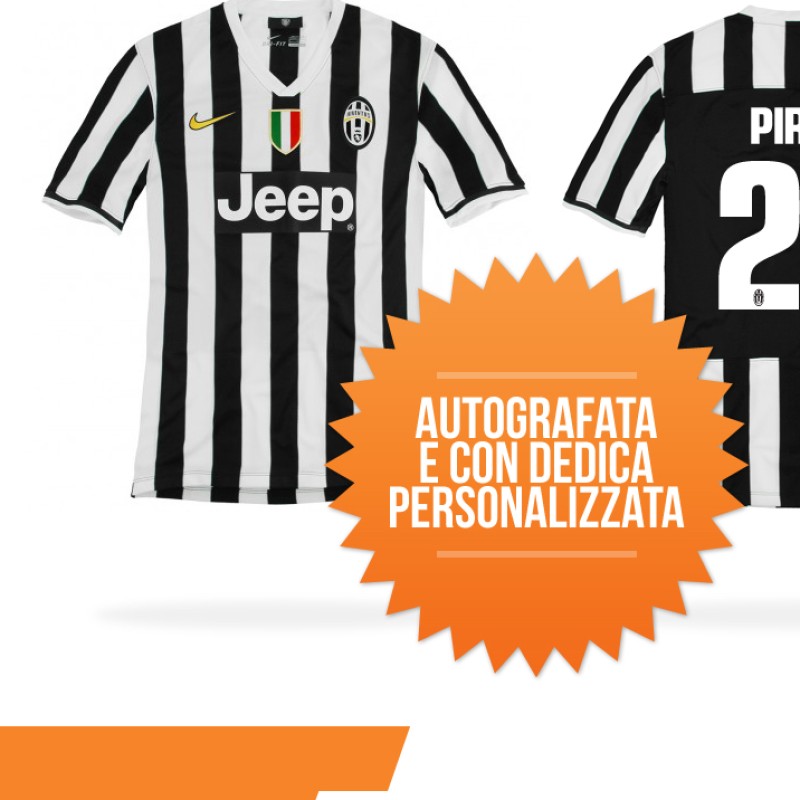 Maglia Juventus di Pirlo autografata con dedica personalizzata
