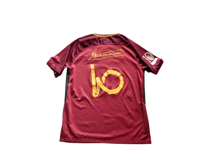 AS Roma Match-Issued Shirt, Commemorative Totti Last Match 2017 - Signed by Francesco Totti