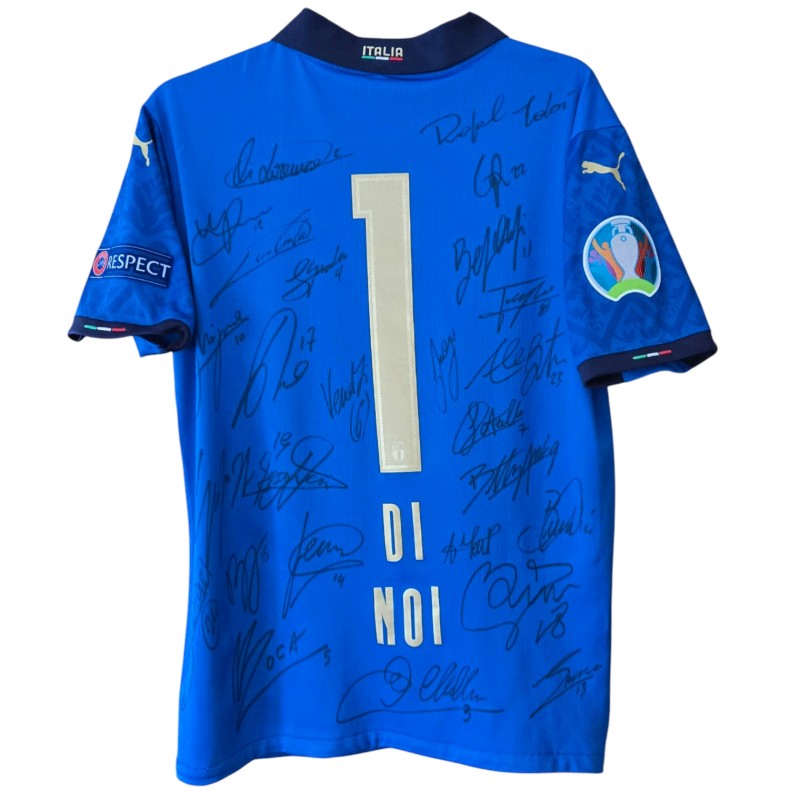 Italy vs England Commemorative Match-Issued Shirt, EURO 2020 Finals - Signed by the Team