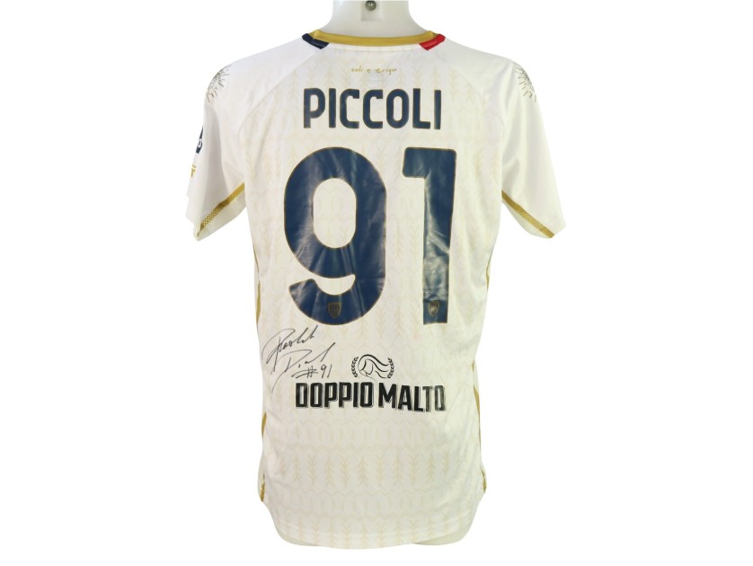 Piccoli's Signed Unwashed Shirt, Lecce vs Cagliari 2024