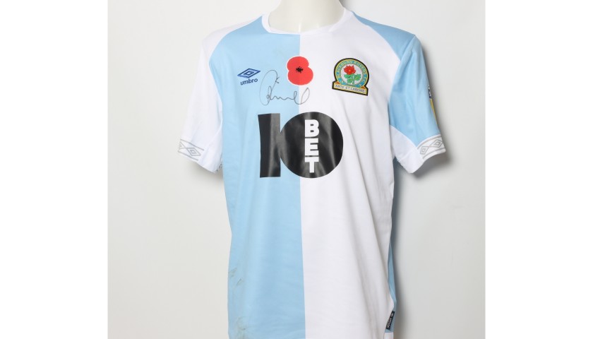 Jack Rodwell's Match-Worn Blackburn Rovers Signed Poppy Home Shirt 