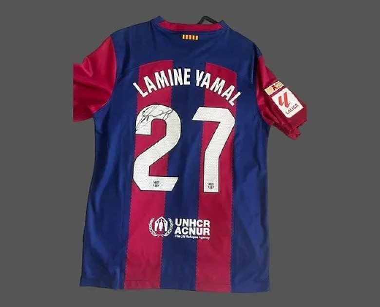 Lamine Yamal's FC Barcelona 2023/24 Signed Shirt