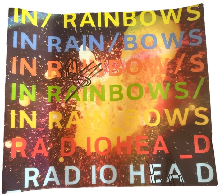 Stampa dell'album "In Rainbows" firmata dai Radiohead