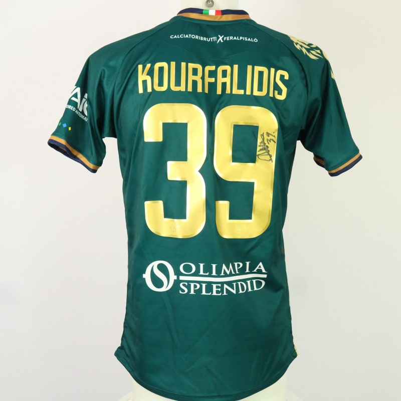 Kourfalidīs's CALCIATORIBRUTTI Unwashed Signed Shirt, Feralpisalò vs Parma 2024