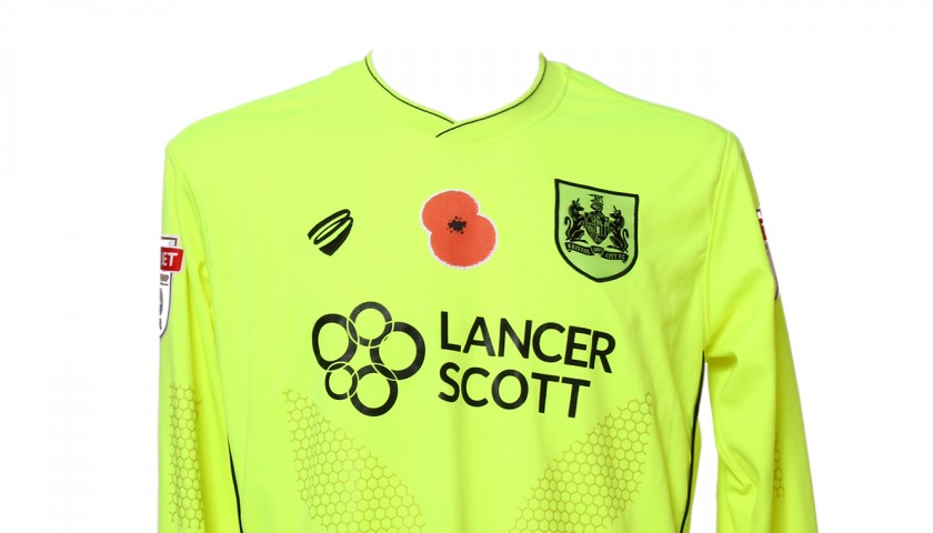 Match-Worn Poppy Shirt by Bristol City FC's Goalkeeper Frank Fielding