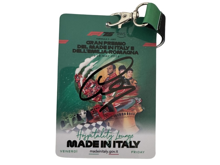 Grand Prix Emilia Romagna 2025 Pass - Signed by Lewis Hamilton e Charles Leclerc
