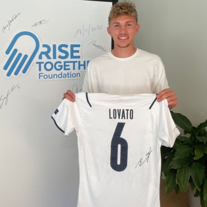 Lovato's Worn and Signed Shirt, Portugal-Italy 2021 