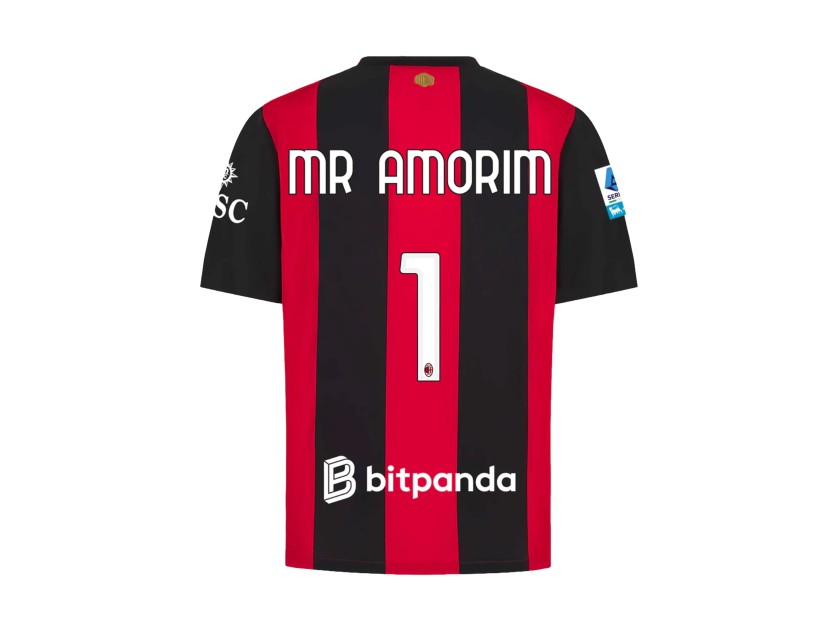Maglia dell'AC Milan 2026/27 di Amorim, autografata con dedica personalizzata