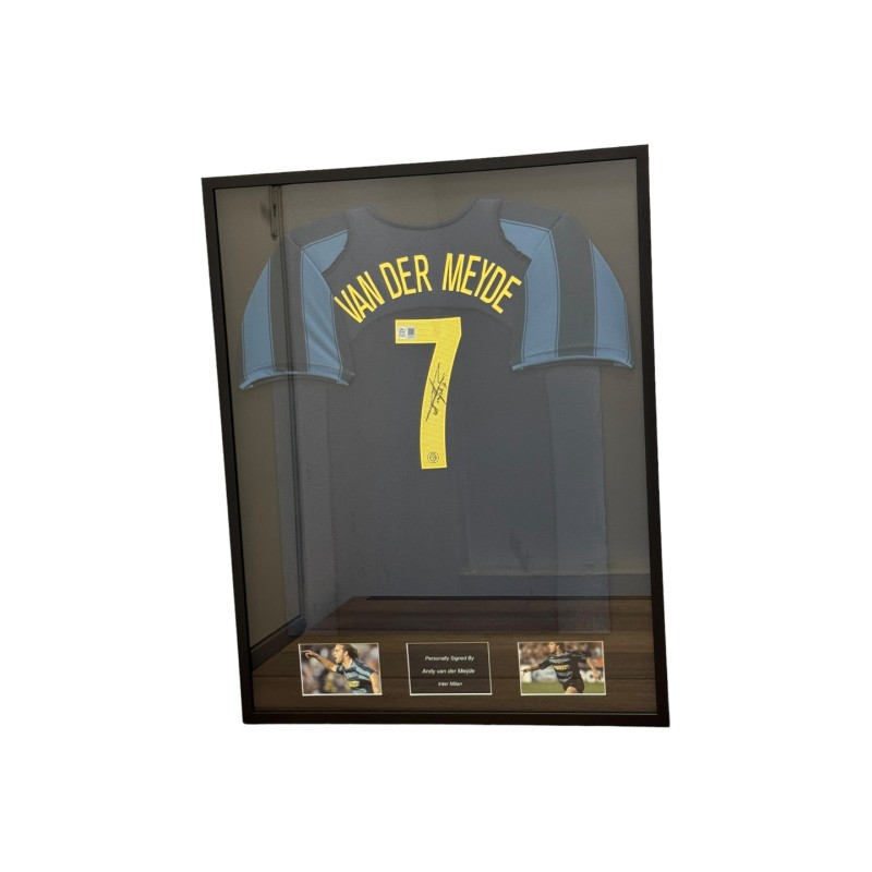 Andy van der Meyde's Inter Milan Signed And Framed Away Shirt