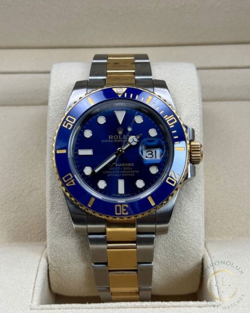 Rolex submariner date acciaio oro blue dial 2018 full set