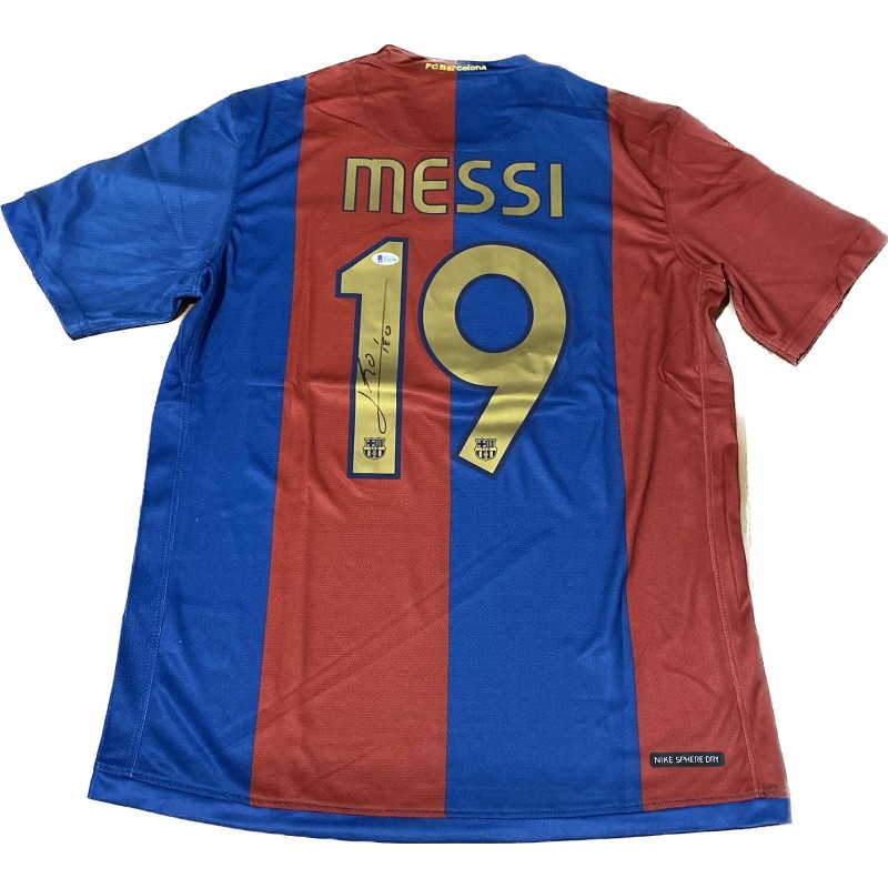 Maglia replica firmata di Lionel Messi per l'FC Barcelona 2006/07