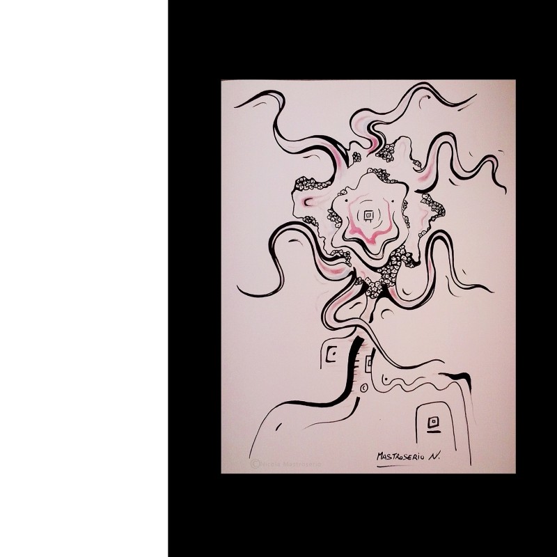 "Studio per Magical" – acrilico e pennarello su cartoncino di Nicola Mastroserio – 50x39 cm