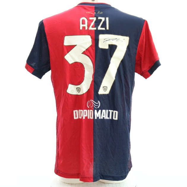 Azzi's Signed Unwashed Shirt, Cagliari vs Carrarese Coppa Italia 2024