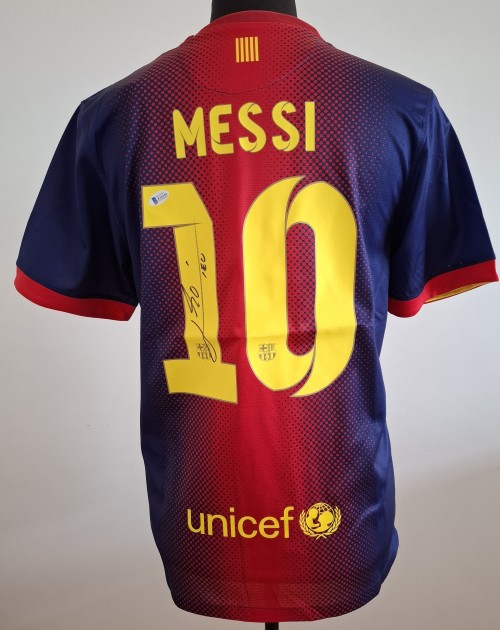 Lionel Messi's FC Barcelona 2012/13 Signed Replica Shirt