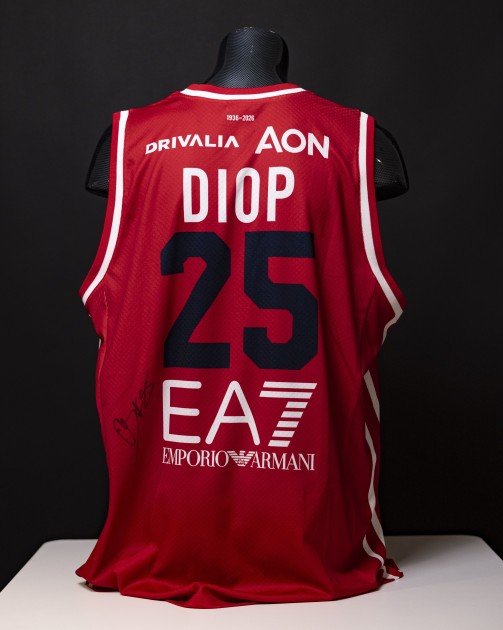 Canotta Ousmane Diop Indossata Olimpia Milano vs Guerri Napoli, 2026 - Autografata