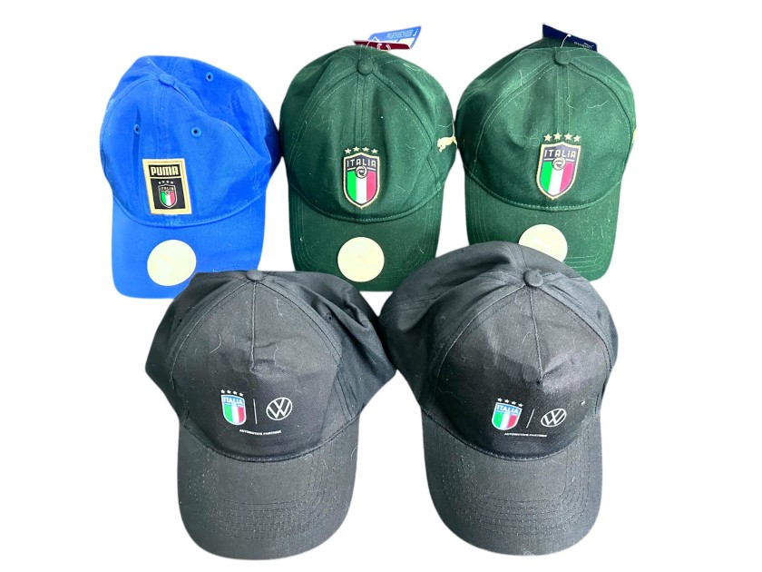 Italian National Football Team's Set of Five Official Caps