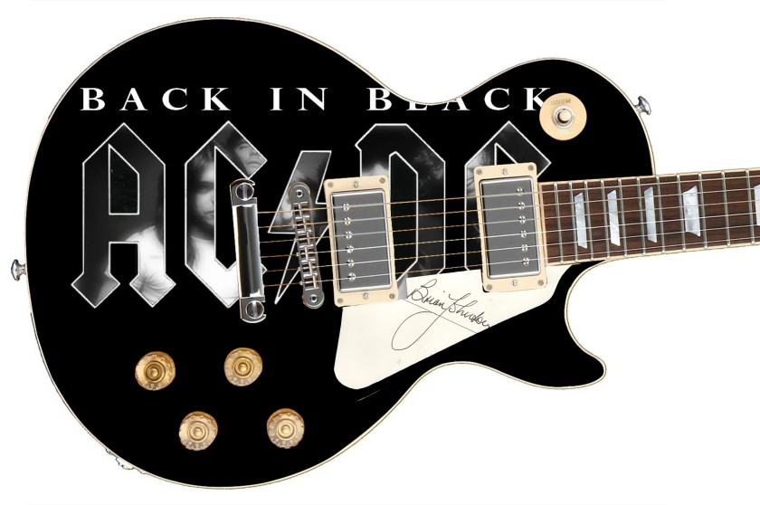 Brian Johnson of AC/DC Signed Pickguard Custom Signature Edition Guitar ...