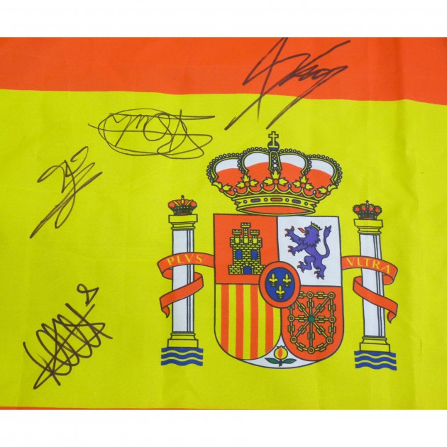 Spanish flag signed by the Spanish 2014 MotoGP riders 