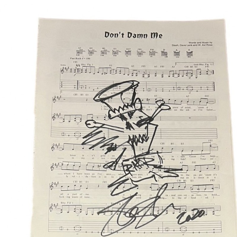 Guns N' Roses Signed 'Don’t Damn Me' Sheet Music