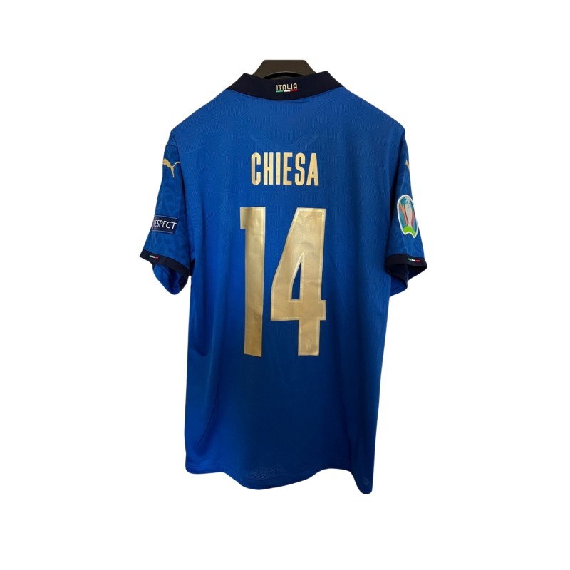 Chiesa's Signed Match-Issued Shirt, Italy vs England Final EURO 2020