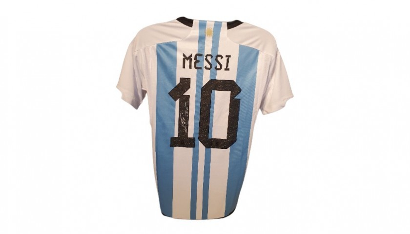 Messi's Argentina vs France World Cup Final Signed Shirt